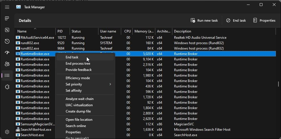 close system services task manager