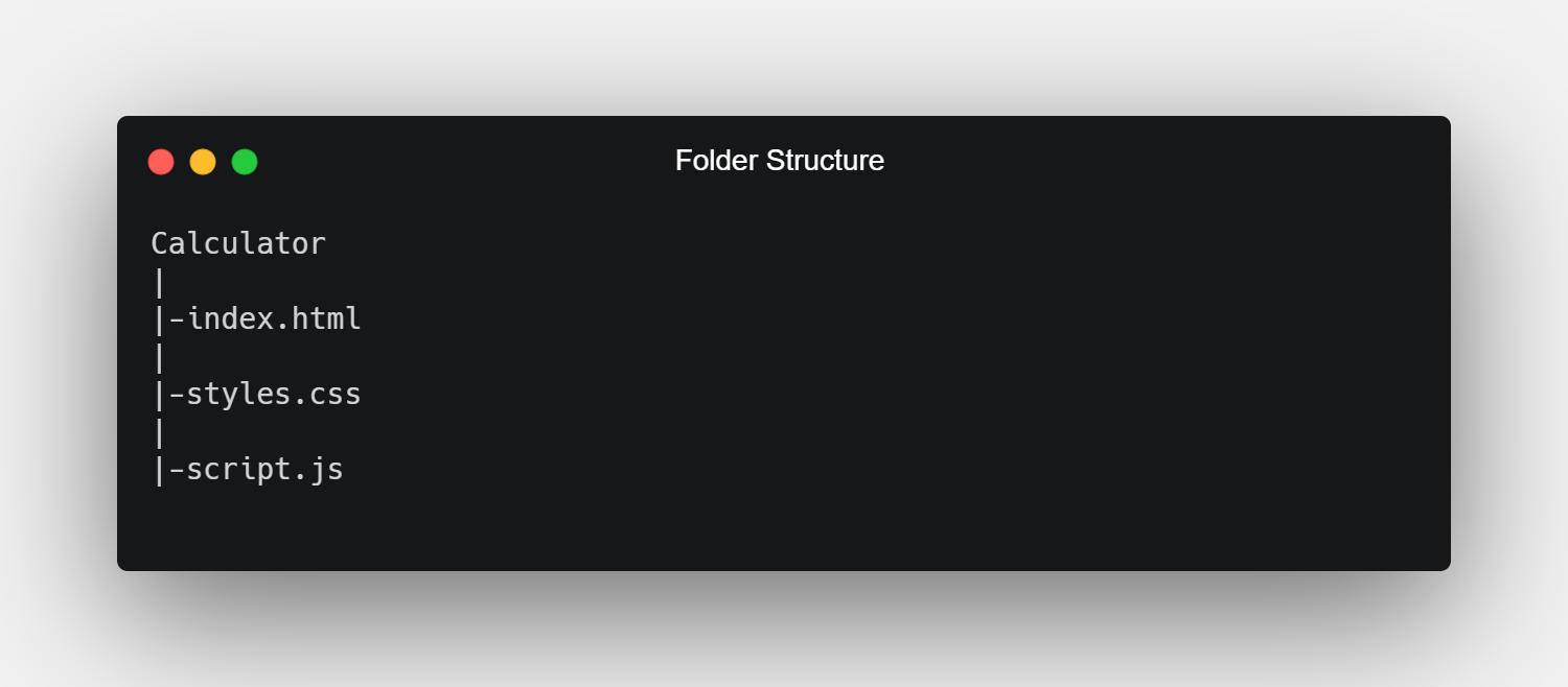 Структура папок проекта калькулятора