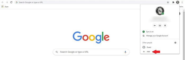 Добавление нового профиля в Chrome через окно профилей