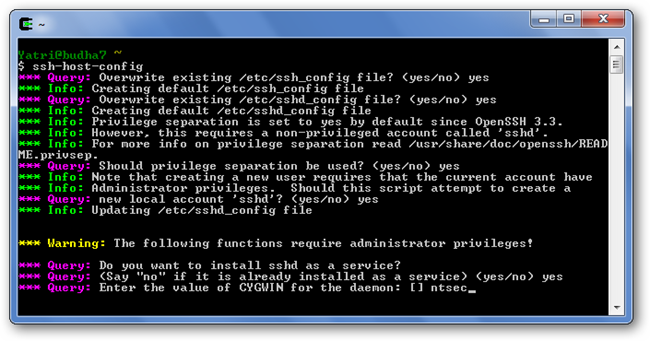 Ввод значения демона ntsec