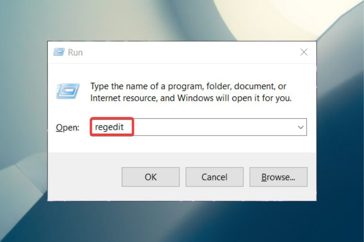 Окно редактора реестра