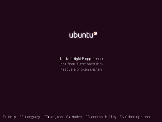 Schermata: opzione Install MyDLP Appliance