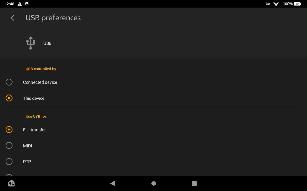 Amazon Fire USB Preferences