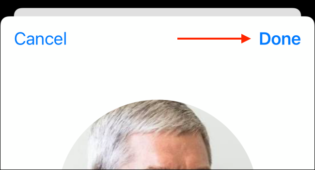 Нажмите Done после выбора фильтра для фото профиля