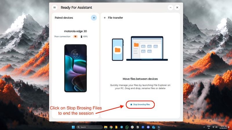 Изображение: Кнопка завершения просмотра файлов в Ready For