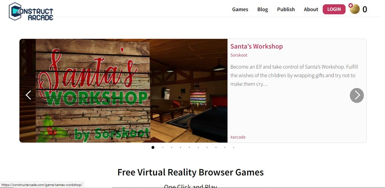 Эскизы игр Construct Arcade в 2D-браузере.