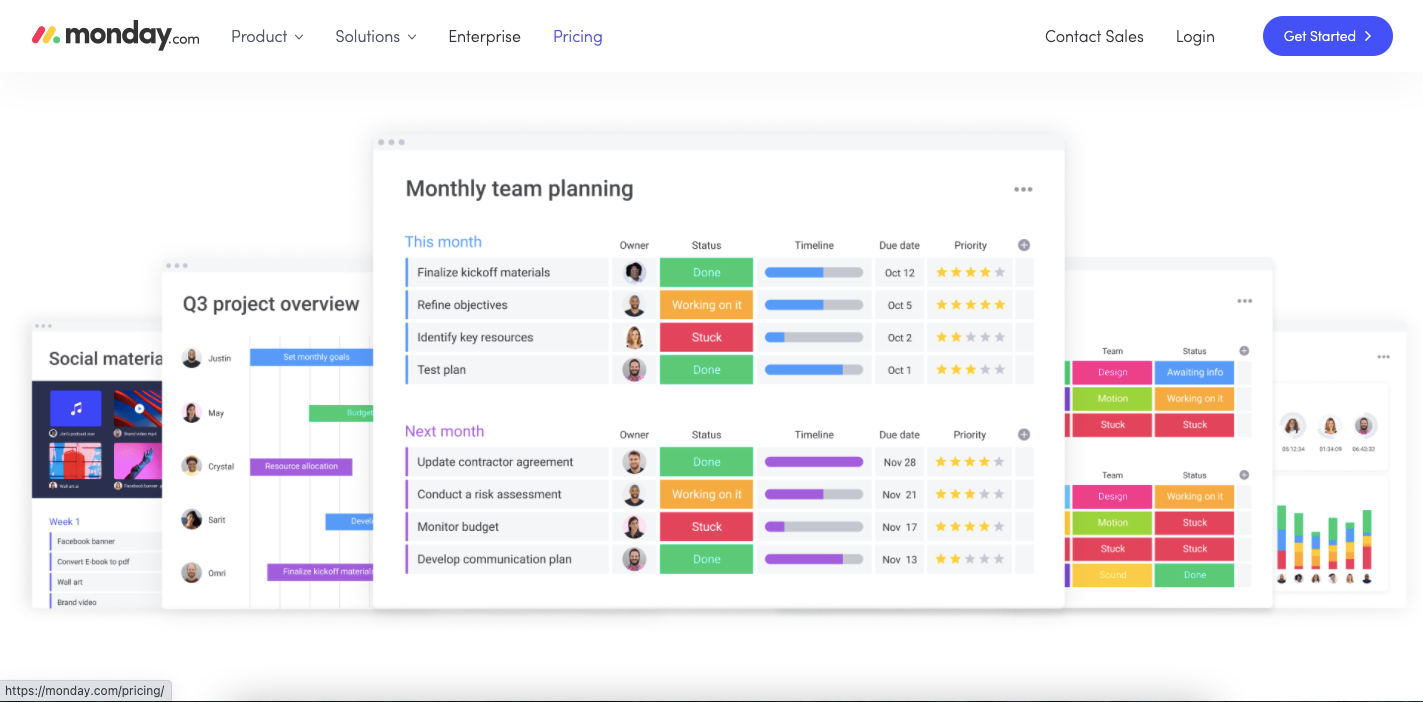 Панель monday.com: доски и шаблоны