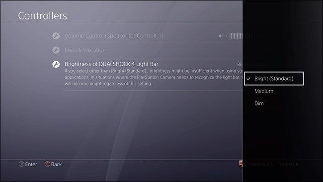 Выбор уровня яркости: Bright, Medium, Dim