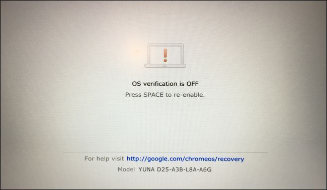 Экран восстановления Chromebook с указанием модели