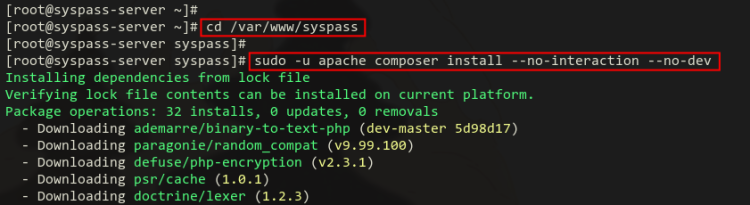 установка зависимостей composer для SysPass