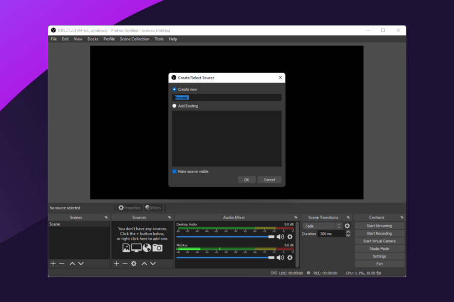 Как установить CLR Browser в OBS