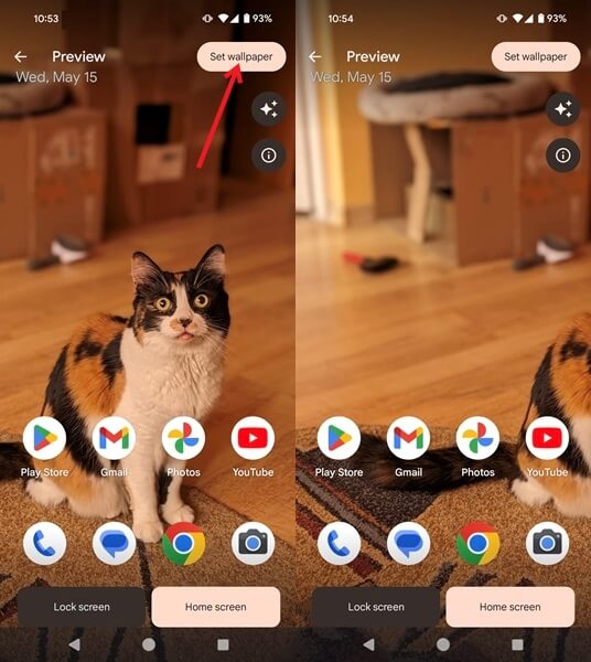 Перемещение изображения перед установкой как обоев на Android