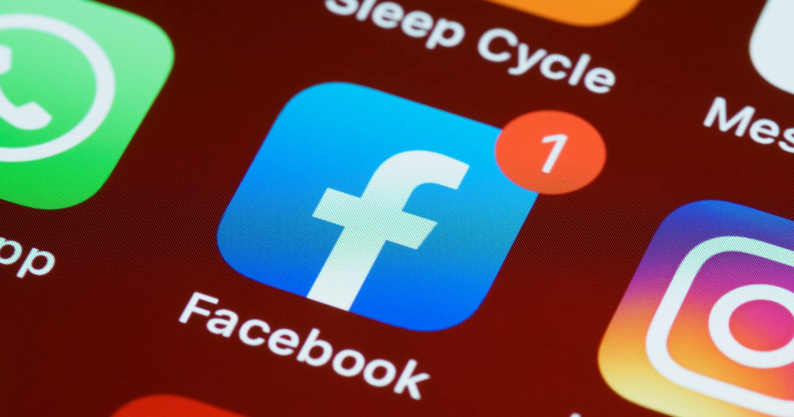 Facebook icon with one new message