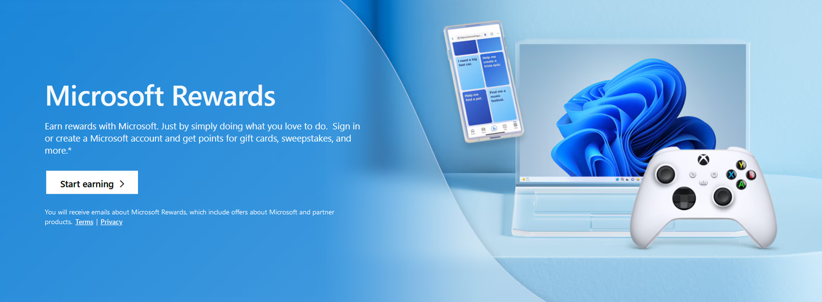 регистрация в Microsoft Rewards через сайт Microsoft