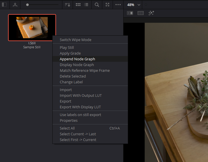 Appending a Node Graph in Resolve.