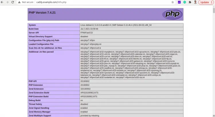 Страница phpinfo