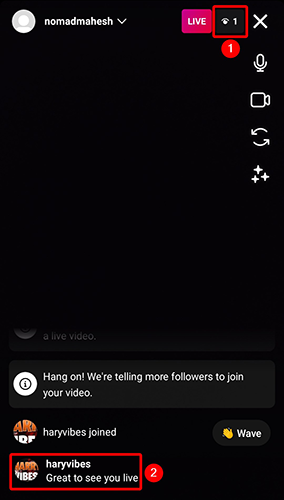 Показатели зрителей и комментарии во время прямого эфира
