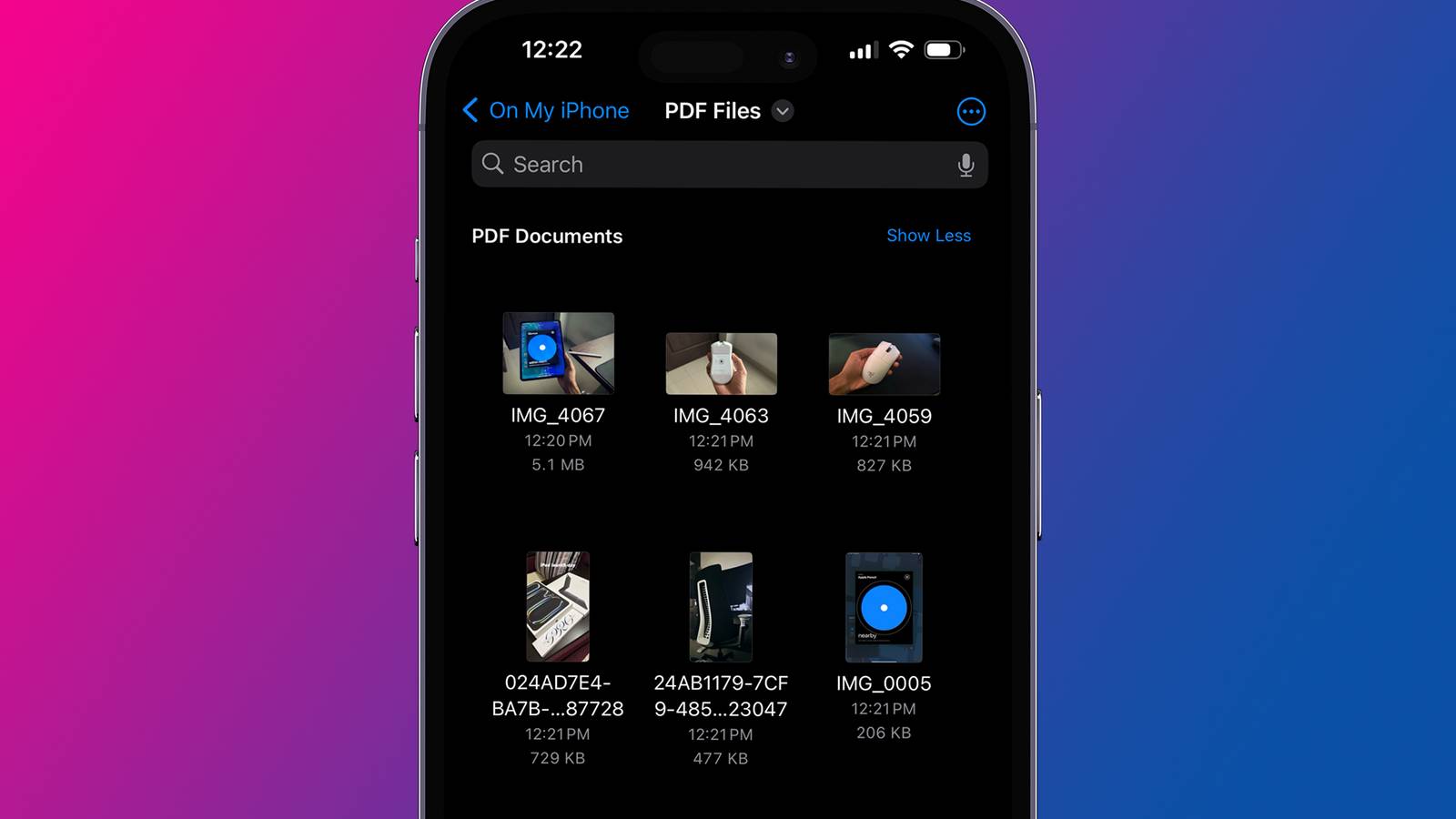 PDF-файлы в приложении «Файлы» на iPhone