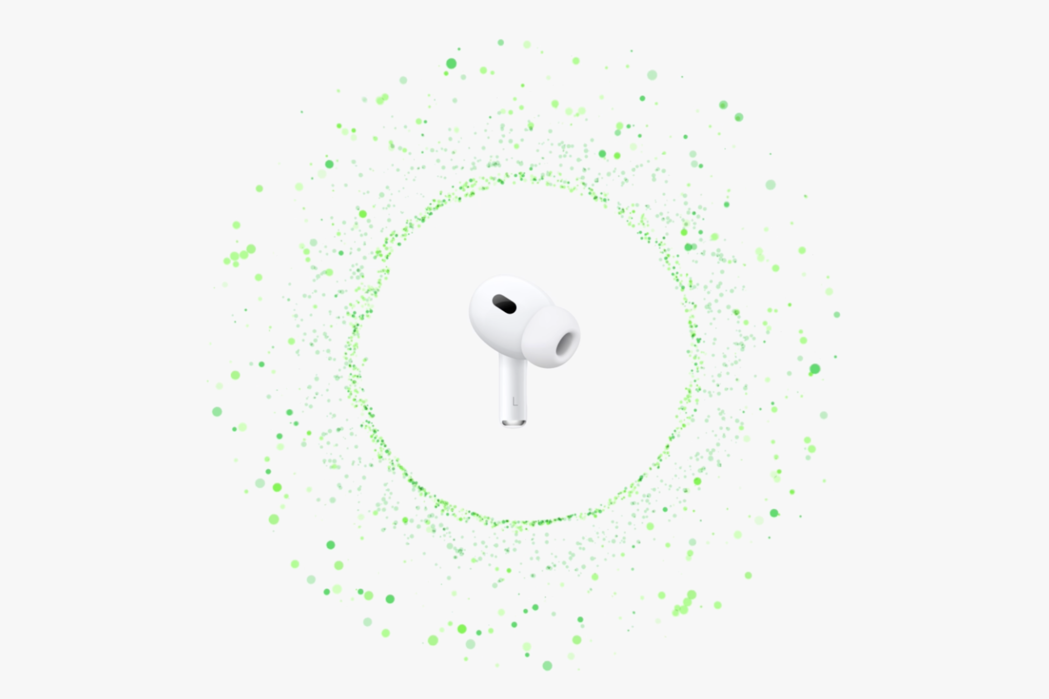 Иллюстрация звуковых волн вокруг AirPods