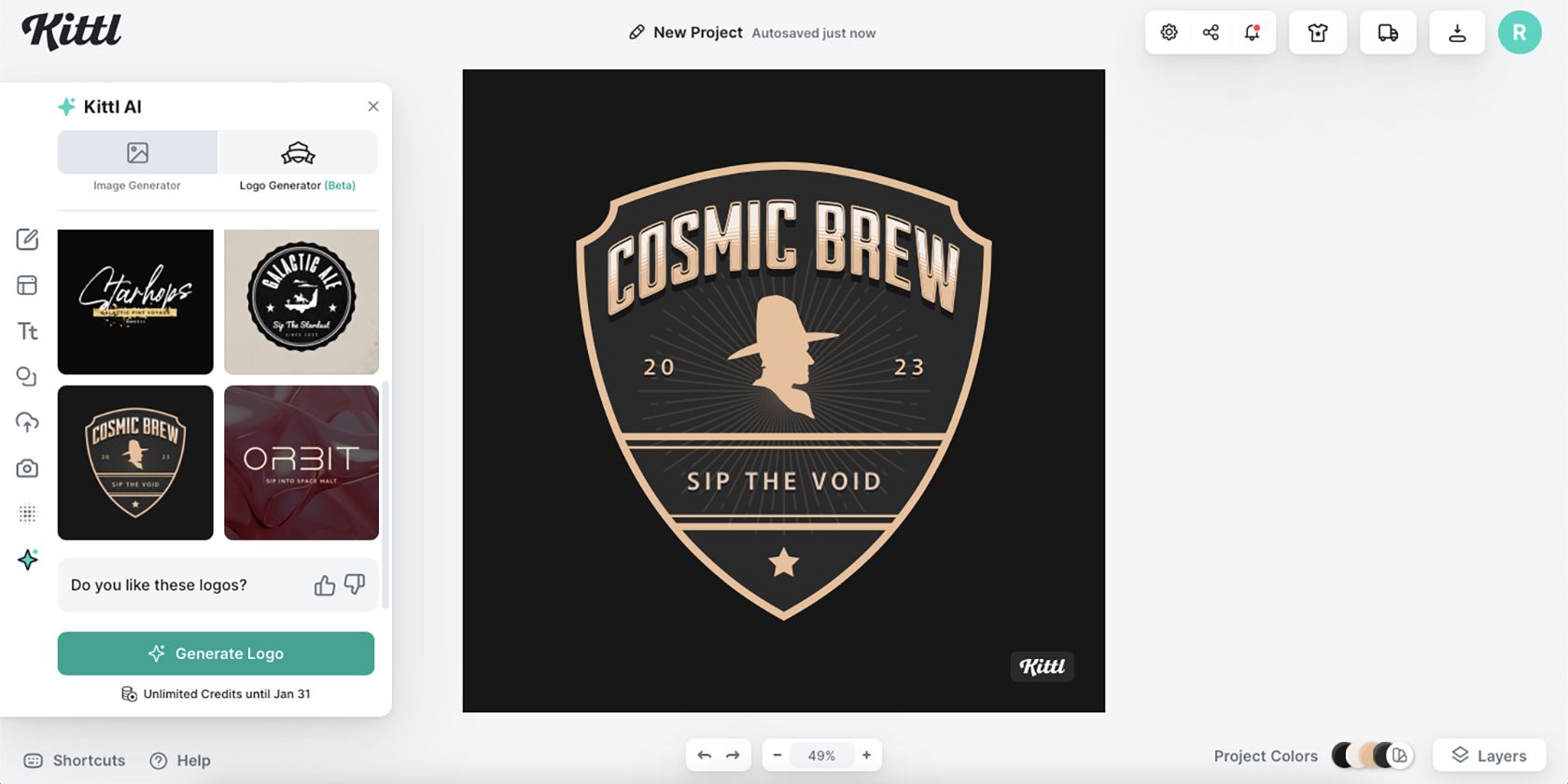 Kittl Logo Made with Kittl AI