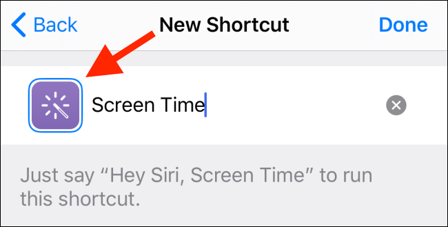 Выберите имя и значок ярлыка