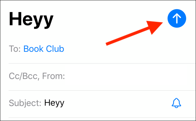 Tap on the Send button to send the email