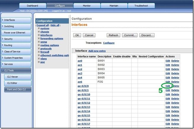 Выбор интерфейса для удаления ассоциации unit0