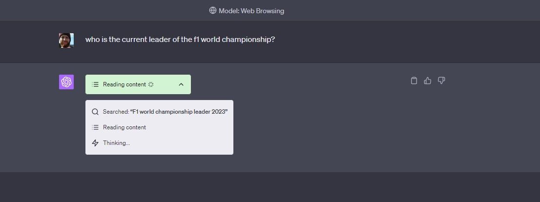 Поиск в интернете от ChatGPT, показ шагов и кликов