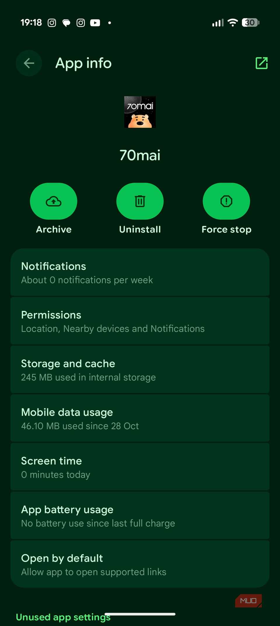 Перейдите в настройки разрешений приложения