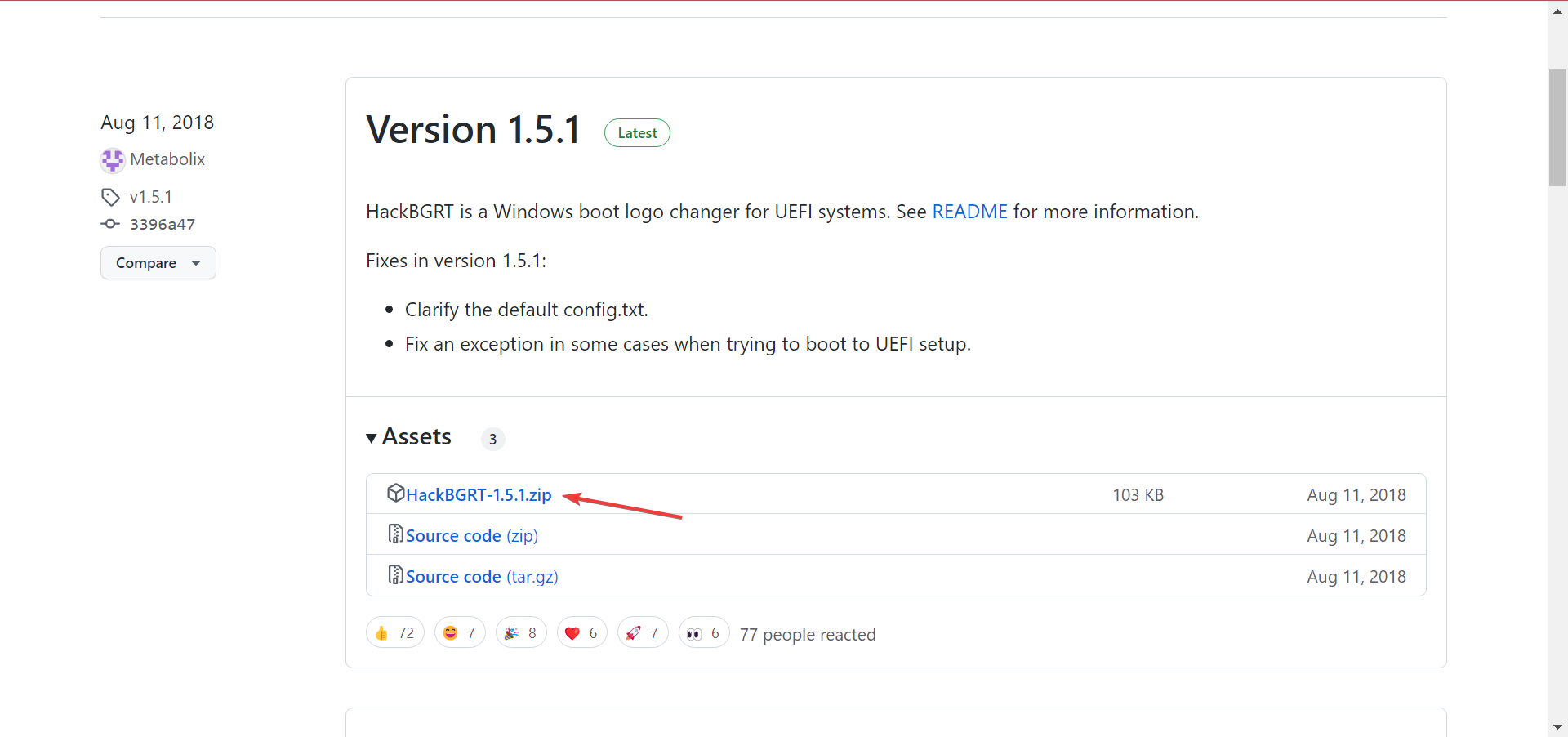 страница репозитория HackBGRT на GitHub