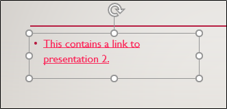 Текст с добавленной гиперссылкой на другую презентацию