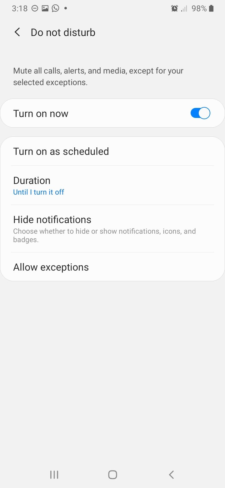 Режим «Не беспокоить» включён в Android