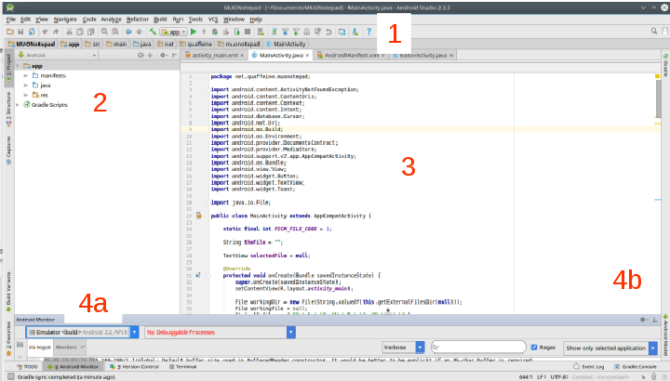 Главное окно Android Studio