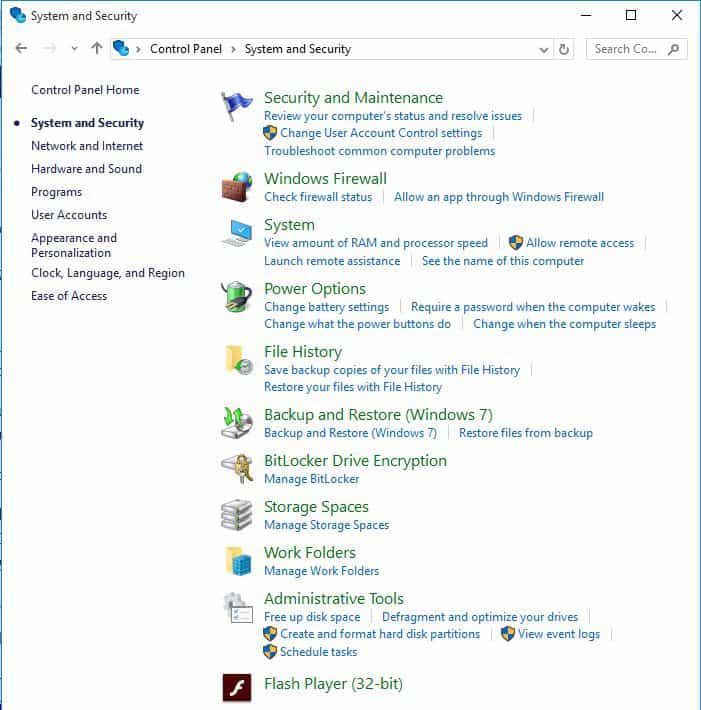 Открыть настройки брандмауэра Windows
