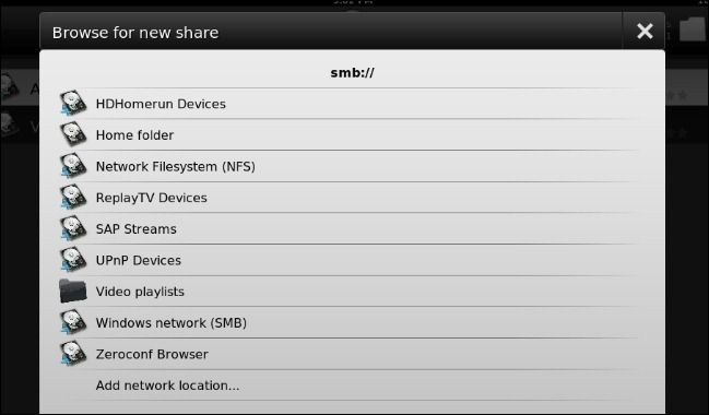 Добавление сетевого источника SMB в XBMC