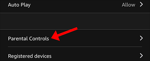 Экран родительского контроля в мобильном приложении Prime Video.
