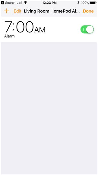 Создание нового будильника в приложении Дом