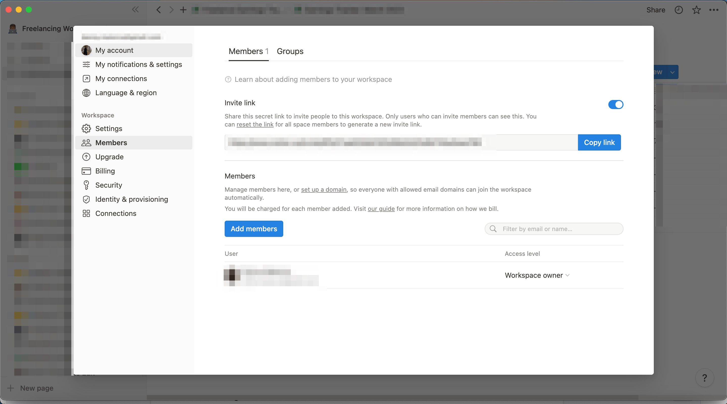 Добавить участников в рабочее пространство Notion