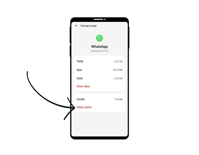 очистка кэша WhatsApp