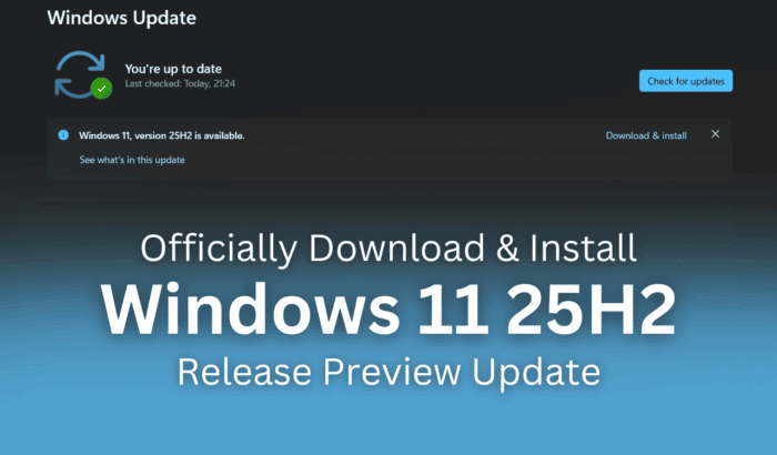 Scaricare e installare Windows 11 25H2 (Release Preview)