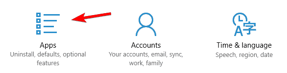 Параметры Windows: список приложений