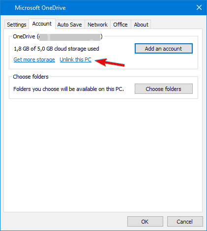Изображение: меню OneDrive в области уведомлений