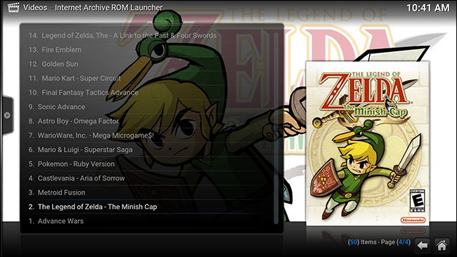 Просмотр ROM-коллекции в Kodi