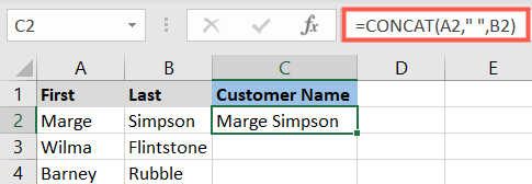 CONCAT с пробелом