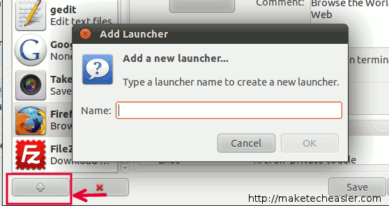 Neuen Launcher hinzufügen: Dialog für Namen