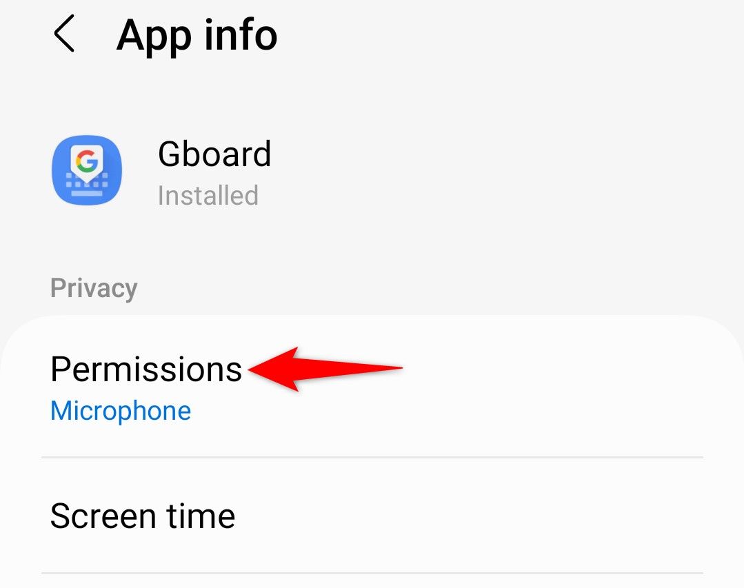 На странице сведений о Gboard выделен раздел