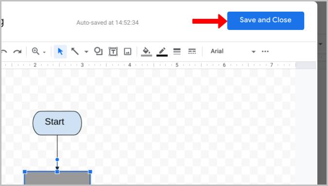 Кнопка сохранить и закрыть в Google Drawing