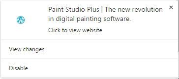 Всплывающее уведомление в браузере от VisualPing