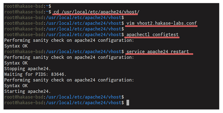 Перезапуск Apache и подтверждение загрузки vhost с SSL