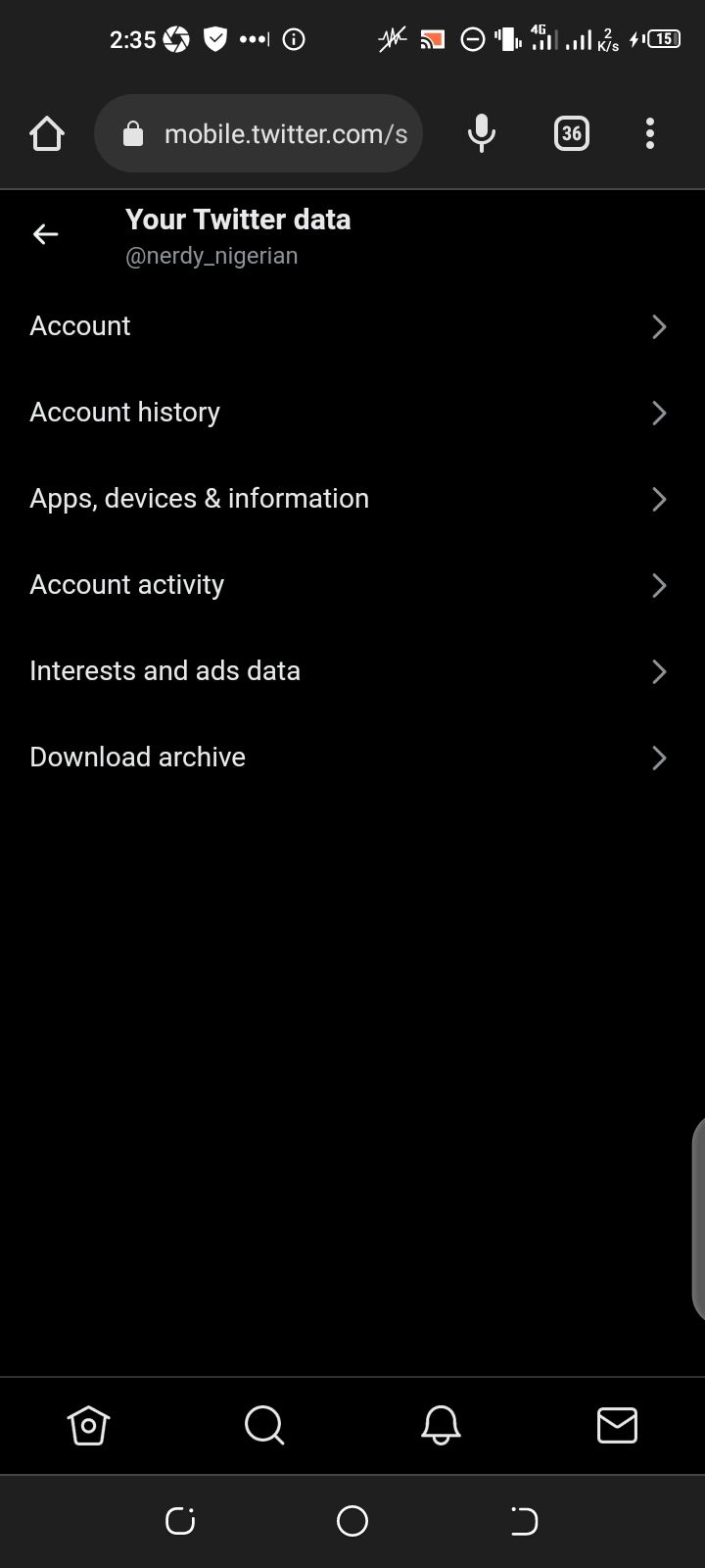 Меню данных Twitter: интересы и темы